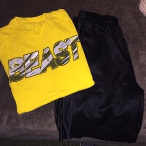 T-shirt/basketball shorts
